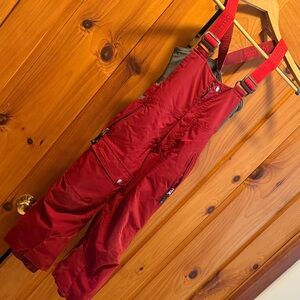 Marmot Burgundy and Gray Snow Bib